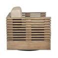 thumbnail image 3 of Vivid Swivel Outdoor Patio Chair in Light Eucalyptus Wood with Taupe Cushions, 3 of 12