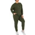 thumbnail image 5 of Terra & Sky Women's Plus Size Fleece Sweatshirt & Sweatpant 2-Pack, 5 of 7