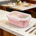 thumbnail image 4 of bento lunch box,Collapsible Silicone Food Storage Container with Lid 350ml, Foldable Lunch Box for Travel Camping, Leakproof Reusable Meal Prep Bowl, Microwave Freezer Safe, BPA Free, 4 of 6