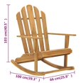 thumbnail image 5 of vidaXL Adirondack Rocking Chair Porch Rocker with High Back Solid Wood Teak, 5 of 12