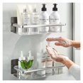 thumbnail image 5 of Stainless Steel Shower Shelf No Drilling 2-Tier Bathroom Organizer - Black, 5 of 5