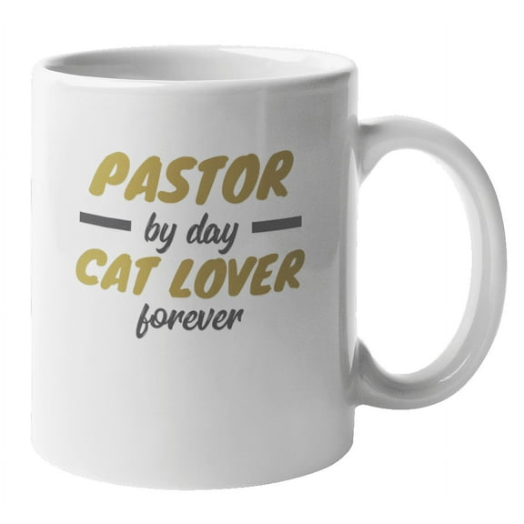 Pastor Cat Lover Coffee & Tea Mug Cup for Birthday or Appreciation (11oz)