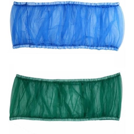 Jinswick Bird Cage Seed Catcher (2 Pack) Airy Gauze Bird Cage Cover Seeds Guard Dust-Proof Universal Birdcage Accessories Mesh Net Cover (Blue + Green )