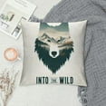 thumbnail image 2 of BCIIG  Fox Throw Pillow Cushion Cover, Jumping Fox Silhouette with Woodland Wilderness Hunting Design Survival Theme, Decorative Square Accent Pillow Case, 26" X 26", Lavender Brown, 2 of 5