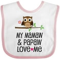 thumbnail image 3 of Inktastic Mamaw and Papaw Girl Granddaughter Owl Girls Baby Bib, 3 of 4