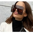 thumbnail image 2 of Women Fashion Sunglasses Luxury Single Lens Square Gold Shades Brown, 2 of 2