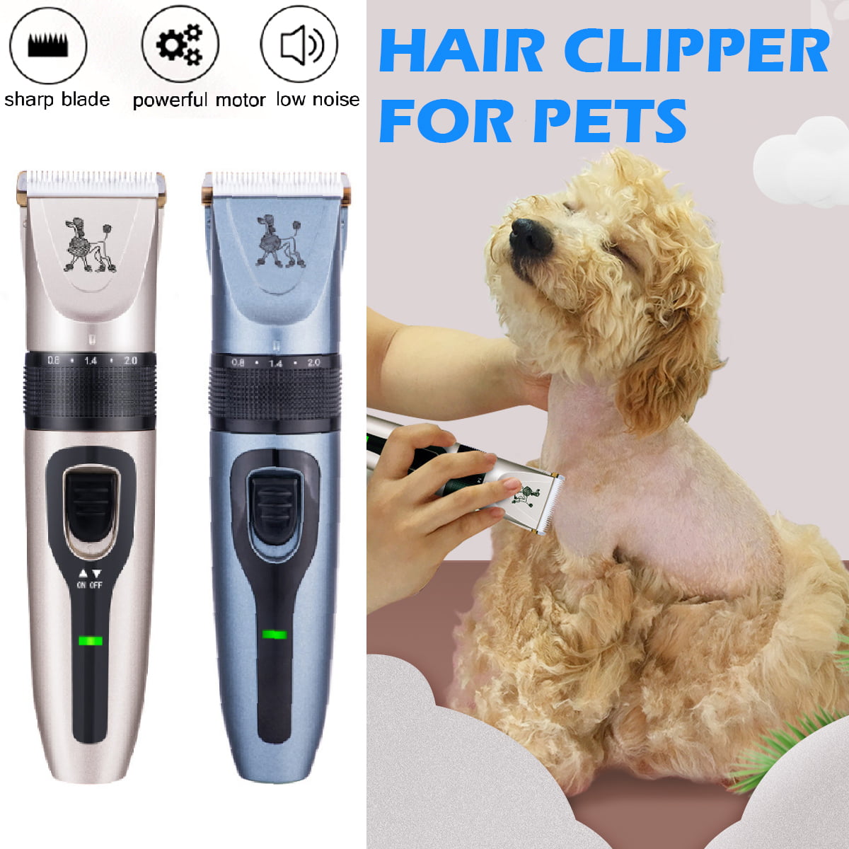 Low Noise Pet Hair Clipper Cat Dog Hair Cutting Machine Cordless Pet Hair  Shaver Grooming Trimmer Kit with 4x Combs Attachments | Walmart Canada