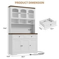 thumbnail image 2 of Studyset 71" Pantry Cabinet with Charging Station, Kitchen Cabinet Tall Kitchen Pantry Storage Cabinet with Microwave Stand, Farmhouse Kitchen Hutch with Storage Drawers, 2 of 8