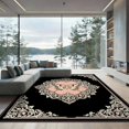 thumbnail image 2 of ODIKA 6'x9' Ultra-Soft Area Rug, Victorian Moth Portrait Decorative Border Antique Style Elegant None Washable, Bare feet friendly, Silk-Touch for Guest Room, Bedroom, 2 of 7