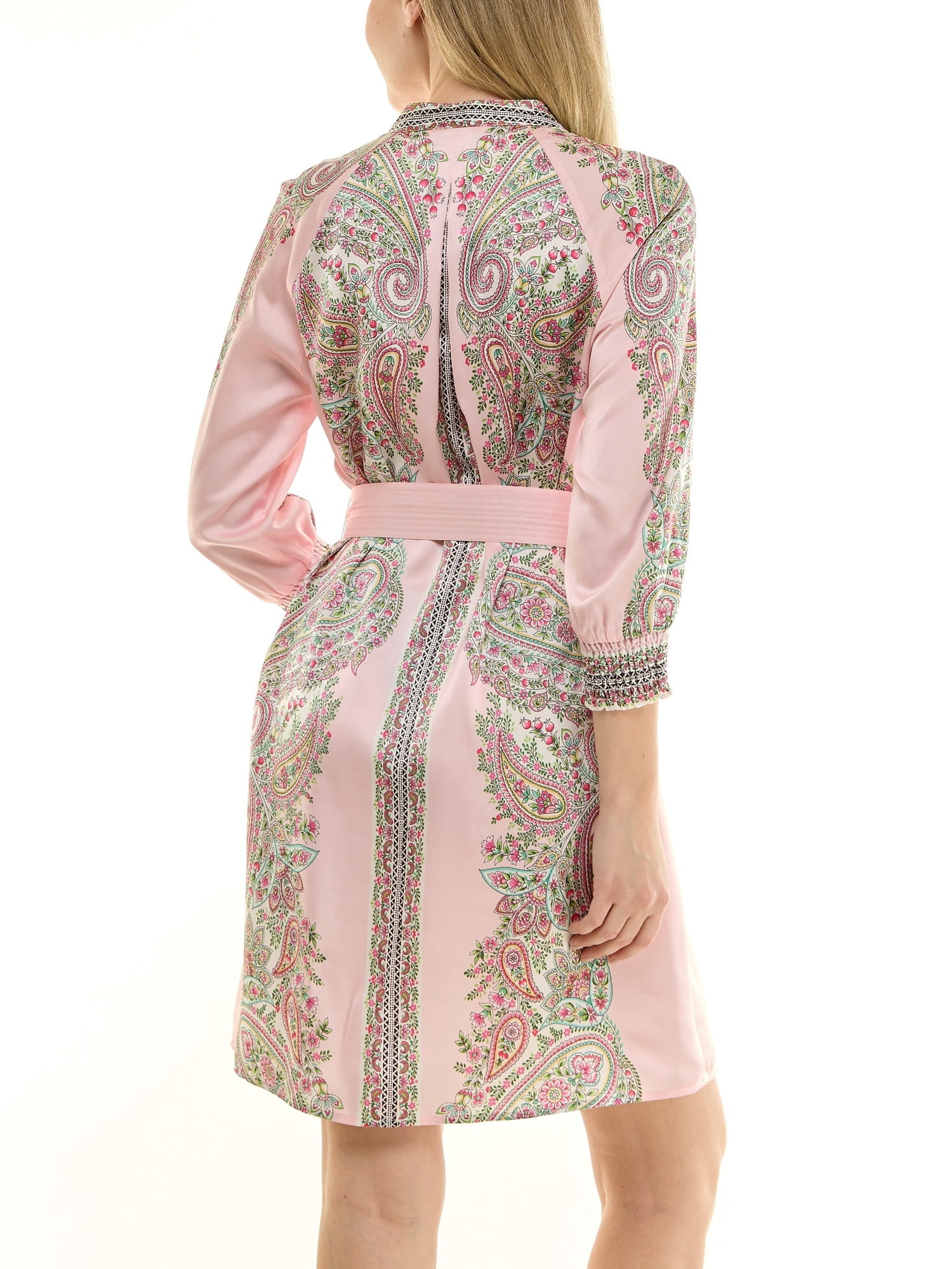 Nanette Nanette Lepore Womens Long Sleeve Tie Waist Mirror Print Mini Dress