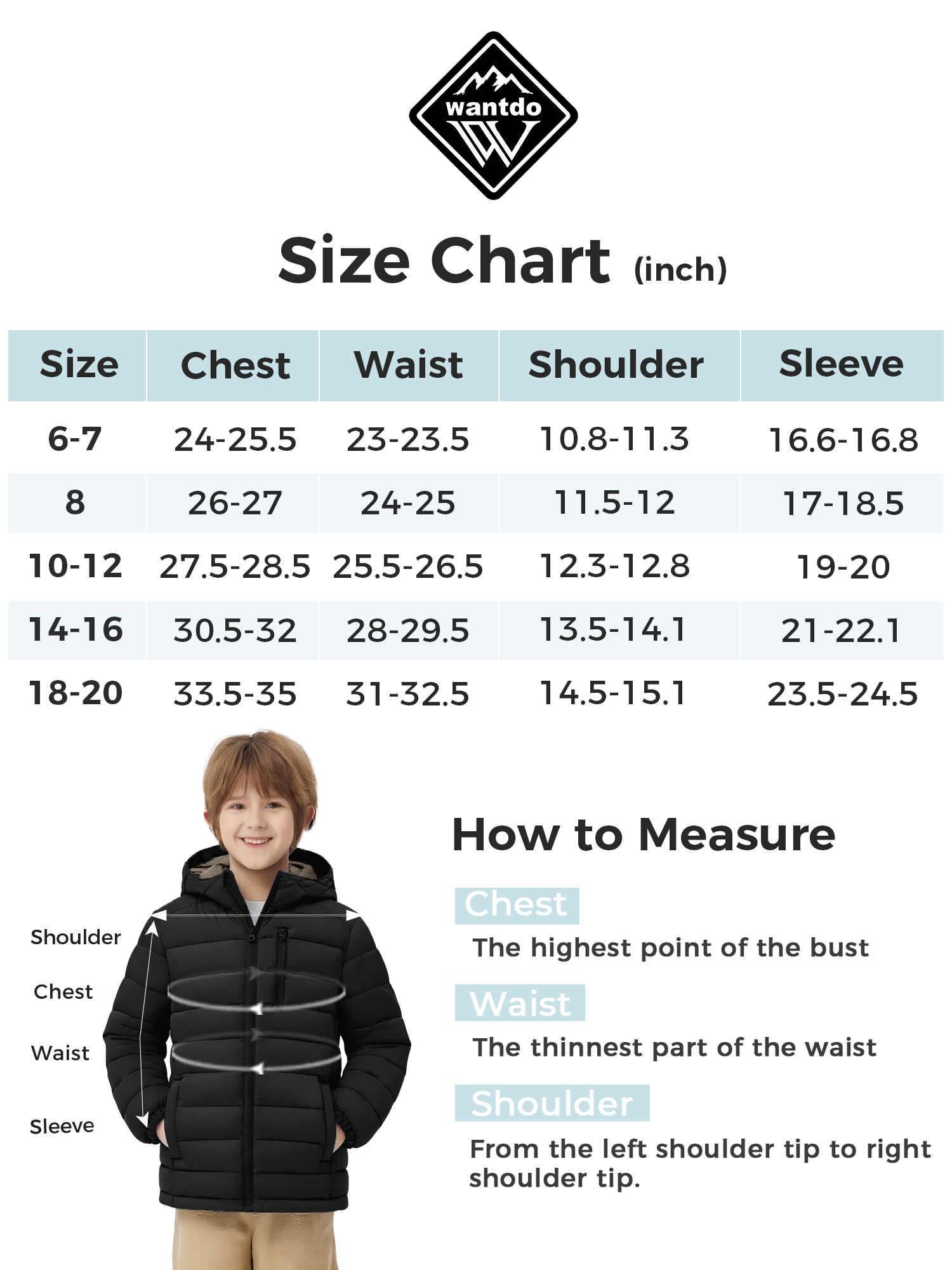Wantdo Big Boys' Insulated Winter Jacket with Hood, Black photo 8