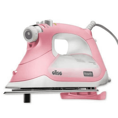 oliso tg1600 smart iron / steam iron - pink color itouch self lifting technology - auto shut off - multiple steam iron options - 1800w - extra long cord 12 with 360?