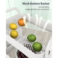 thumbnail image 3 of Behome Rolling Cart, 3 Tier Storage Trolley with Handle, Utility Cart with Plastic Shelf & Lockable Wheels, Kitchen Storage Organizer for Bathroom, Office, Bedroom, White, 3 of 8