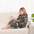 thumbnail image 4 of Football Pattern Blanket Hoodies for Kids 6-13YR Oversize Wearable Blanket Hoodies for Boys Girls Teens, 4 of 7