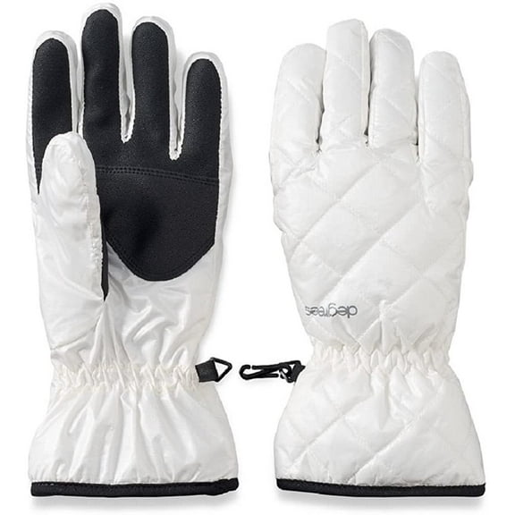 Degrees Ladies Puffy Down Tec Touch For iPhone Gloves NEW! Large, White