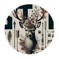 thumbnail image 2 of WERPE Woodland Animal Adventure, Cozy Watercolor Forest Animal Fuzzy Table Cover - Round Tablecloth White, 2 of 7