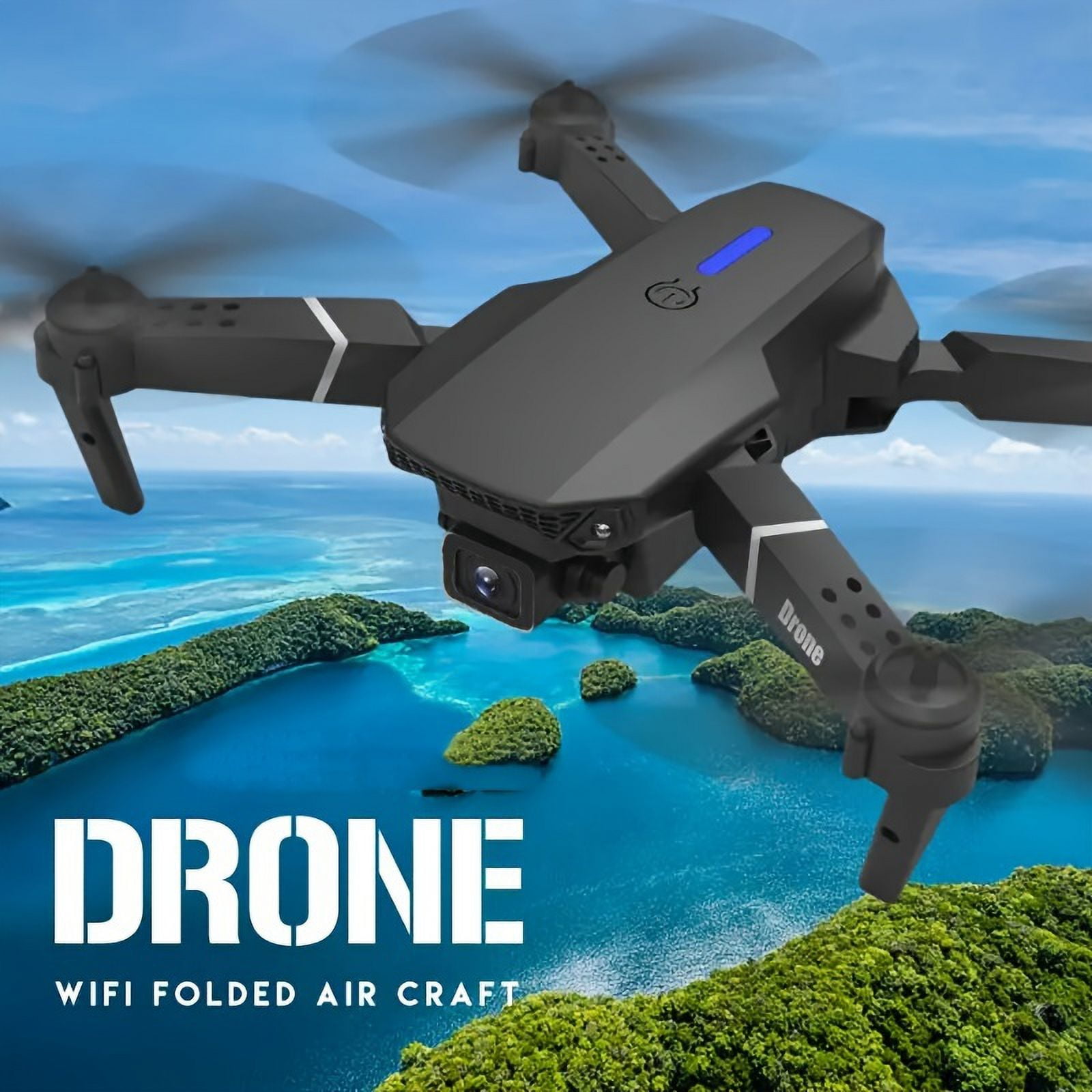 E88 Pro Drone With Wide-angle Camera, 90° Adjustable Angle Lens, One-key Takeoff And Landing, Four-axis Aircraft
