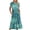 Light Blue-B, variant on Penkiiy Women's Summer Casual Short Sleeve Crewneck Dress Casual Flowy Tiered Maxi Beach Dress With Pockets Marble Print Dress L Blue