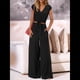 thumbnail image 4 of Conjuntos de Dos Piezas de Verano para Mujer 2025, Top Corto con Cinturón, Mangas y Cuello en V, Pantalones Anchos, Chándal Informal. Negro M, 4 of 8