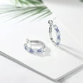 thumbnail image 4 of Gem Stone King 925 Sterling Silver Sky Blue Aquamarine and Blue Tanzanite Hoop Earrings for Women (2.90 Cttw, Gemstone March Birthstone, Round 4MM and 3MM), 4 of 4