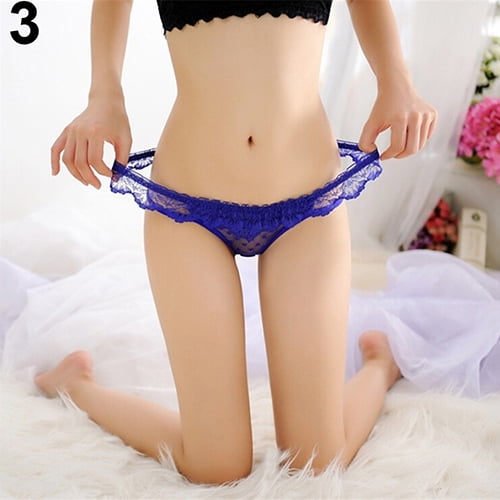 Cheers Women Sexy Heart Shape Lace G String Thongs Hollow Transparent  Panties Underwear 