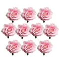 thumbnail image 2 of 10 cabezas de rosas de seda artificiales de 10 cm para decoración de bodas, hogar y fiestas. Un rosa, 2 of 9
