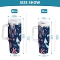 thumbnail image 6 of Yayeee 40oz Stainless Steel Tumbler with Straw and Handle Double-Wall Insulated Travel Water Bottle, Light Blue Anchor, 6 of 8