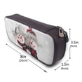 thumbnail image 3 of Lsque Christmas Snowman With Hat Printed Big Capacity PU Leather Pencil Case Large Pencil Pouch Stationery Pen Bag Pencil Holder for Teen, 3 of 6