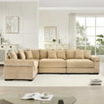 thumbnail image 2 of 117" Modern Corduroy Sectional Couches for Living Room, Comfortable Corner Couch Sofa, Camel 3 Seater Corner Couch for Flexible Layout, Muebles para la Sala, Oversized Sofa Set, 2 of 8