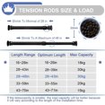 thumbnail image 4 of QILERR Spring Tension Curtain Rods 28 to 48 Inches Black Diameter 1 Inch Heavy Duty Adjustable Curtain Extension Rods Shower Tension Rods for Windows, Kitchen, Bathroom, Cupboard, Wardrobe, 4 of 8