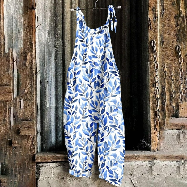 Salopette Décontractée Sans Manches à Imprimé pour Femmes Combinaison Pantalon