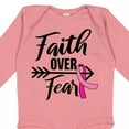 thumbnail image 4 of Inktastic Breast Cancer Awareness Faith over Fear with Pink Ribbon and Arrow Girls Long Sleeve Baby Bodysuit, 4 of 5