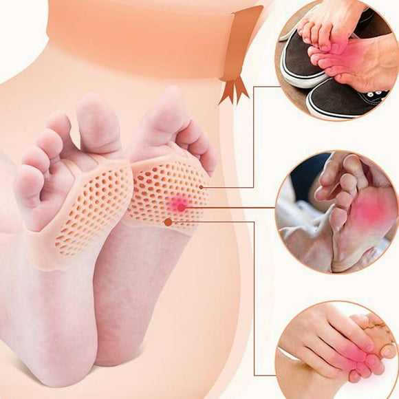 Almohadillas metatarsianas transpirables: material de silicona, diseño con orificios de ventilación, para aliviar el dolor de pies, reutilizables, para deporte y calzado diario
