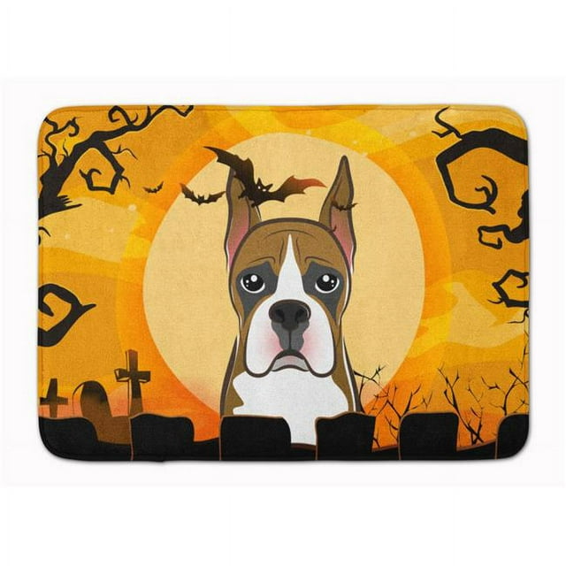 Carolines Treasures BB1781RUG Halloween Boxer Machine Washable Memory Foam Mat