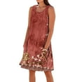 thumbnail image 2 of SAATLERI Sundresses for Women 2025 Loose Casual Sleeveless Women's Casual Dresses Floral Round Neck Holiday Beach Tank Dress with Pocket, 2 of 5