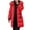 Red, variant on Fnooota Womens Puffer Jackets with Hood, Windproof Mid-length Warm Zip up Winter Coats Outerwear Wine Size S-2XL