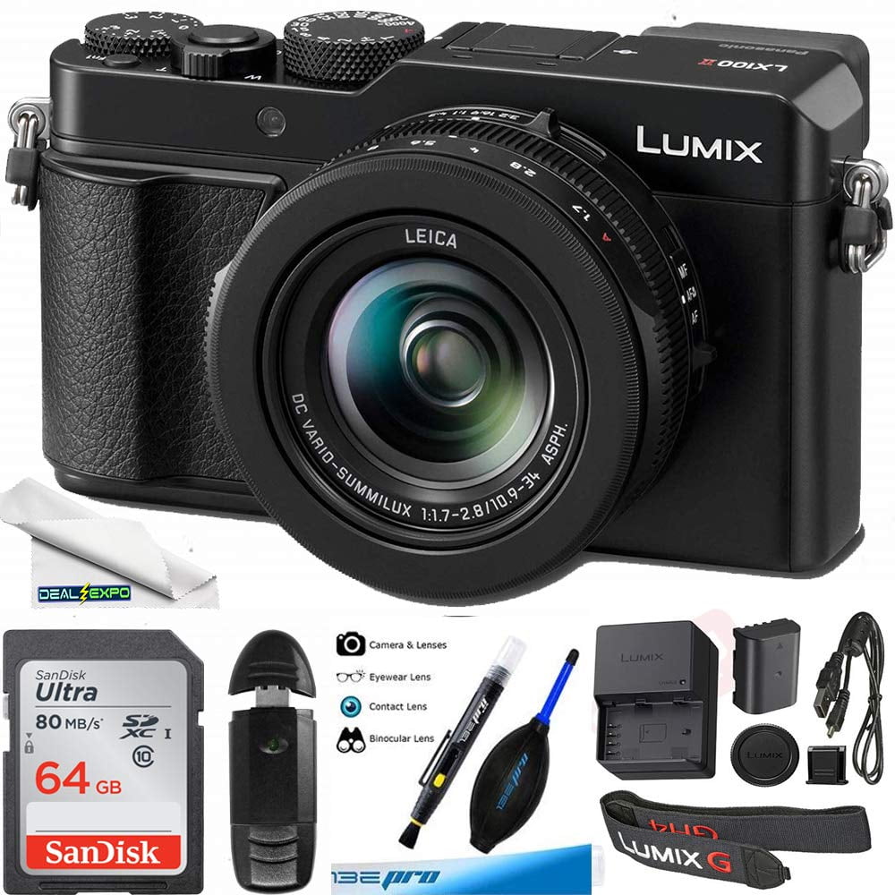 Alternatief voorstel Aftrekken Wijzerplaat Panasonic Lumix LX100 II Large Four Thirds 21.7 MP Multi Aspect Sensor  24-75mm Leica DC Vario-SUMMILUX F1.7-2.8 Lens Wi-Fi and Bluetooth Camera  with 3" LCD, Black (DC-LX100M2) - Basic Bundle - Walmart.com