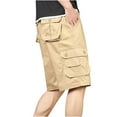 thumbnail image 2 of cllios Mens Cargo Shorts Casual Solid Color Multi Pocket Work Shorts Lightweight Ripstop Twill Cargo Shorts for Men Big and Tall, 2 of 4