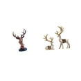 thumbnail image 6 of 3 Pieces Deer Head Figurine Elk Statue Reindeer Sculpture Durable Resin Decor for Living Room Office Tabletop, 6 of 8