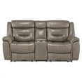 thumbnail image 3 of Pemberly Row Leather Power Double Reclining Loveseat in Brownish Gray, 3 of 6
