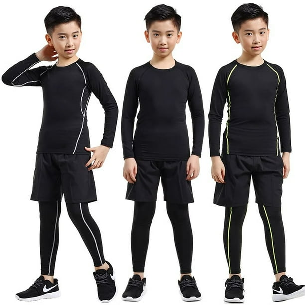 Mallas de entrenamiento para niños, ropa de secado rápido, ropa de otoño e invierno para niños, baloncesto, fútbol, ropa deportiva de fitness, traje para niños