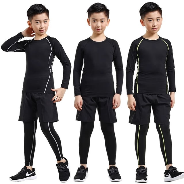 Mallas de entrenamiento para niños, ropa de secado rápido, ropa de otoño e invierno para niños, baloncesto, fútbol, ropa deportiva de fitness, traje para niños