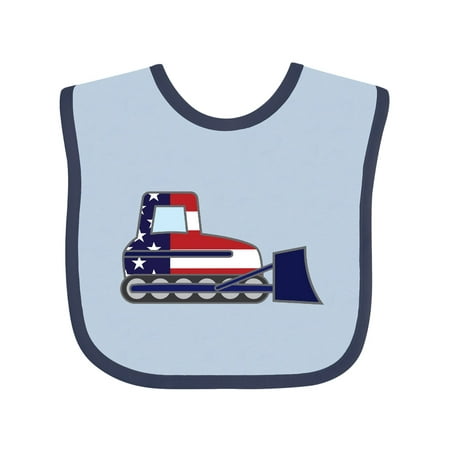 

Inktastic Bulldozer Construction US Flag American Gift Baby Boy or Baby Girl Bib