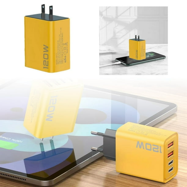 Cargador USB PD+ de 120 W compatible con adaptador de carga rápida Xiaomi EU/enchufe