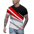 thumbnail image 3 of T Shirts for Men V Neck Quarter Sleeve Big & Tall Basic Tee Oversized Gradient Boat Neck Summer Vacation Basic Activewear, 3 of 6