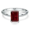 thumbnail image 3 of Gem Stone King 900 Platinum Red Garnet Engagement Ring for Women | 1.95 Cttw | Emerald Cut 8X6MM | Gemstone January Birthstone | Size 7, 3 of 6