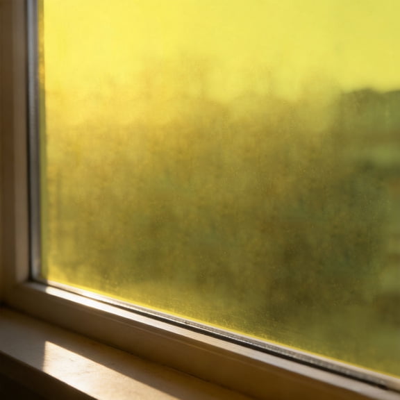 FOMIYES Yellow Static Cling Decorative Shatterproof Window Privacy Film 2 Meters