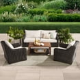 thumbnail image 2 of Better Homes & Gardens Bellamy Sofa, Dark Brown Wicker/Cream Cushions, 2 of 6