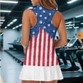 thumbnail image 6 of Uorisanigo American Flag Women's Golf Top Soft Fashionable 1/4 Zipper Moisture Wicking Casual Tennis Activewear Dog Paw Versatile Sleeveless Athletic Tops Size 2XL, 6 of 7