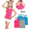 thumbnail image 2 of ZACPNCV 4 Pieces Girls Dance Tank Tops Racerback Camisole Undershirts Spaghetti Strap Camis Dance Clothes Tank Tops for Girl Gray 4-5 Years, 2 of 7